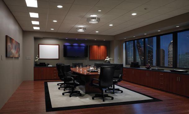 Lutron Shades in a conference room